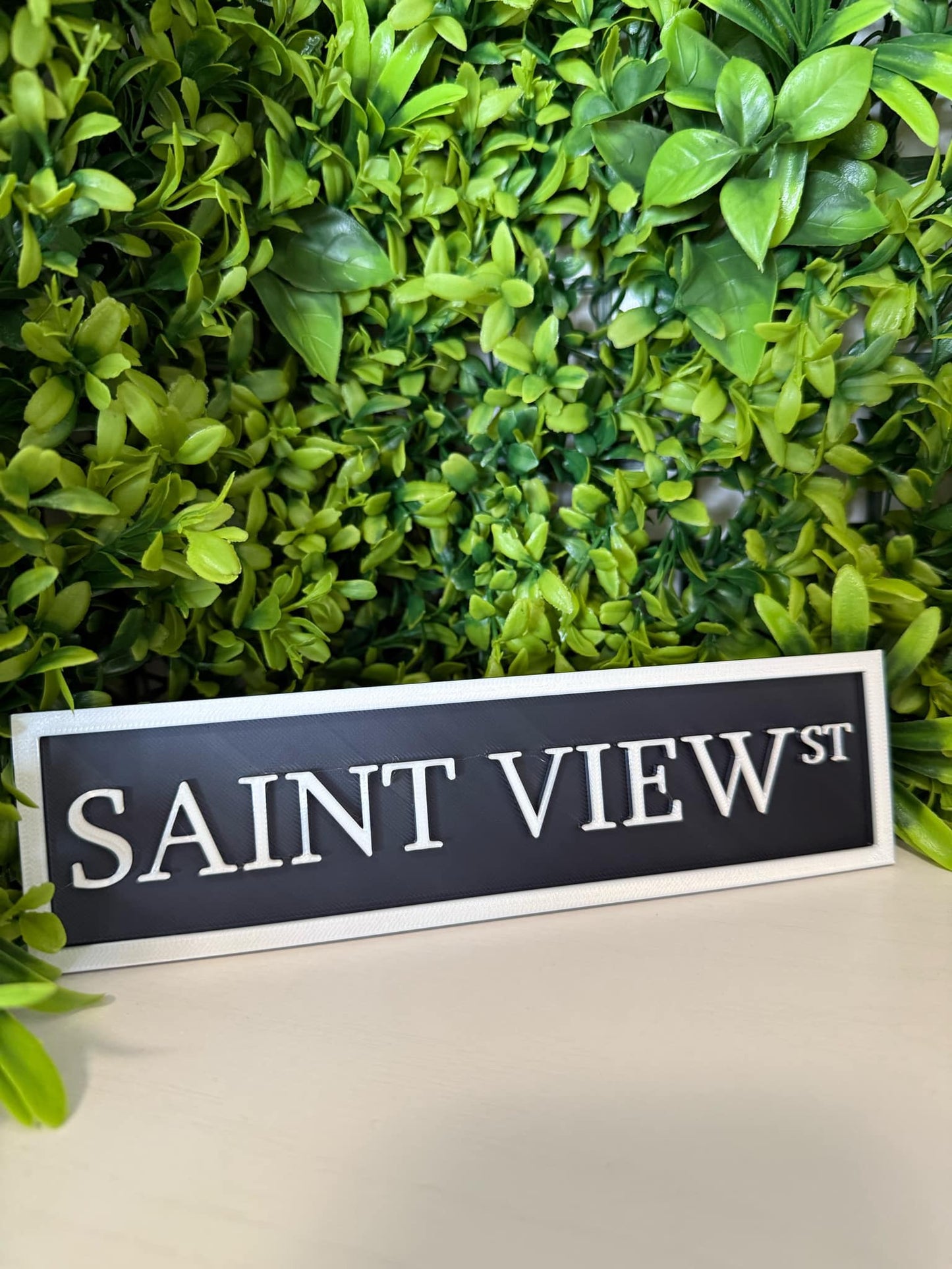 Saint View Bookshelf Street Sign