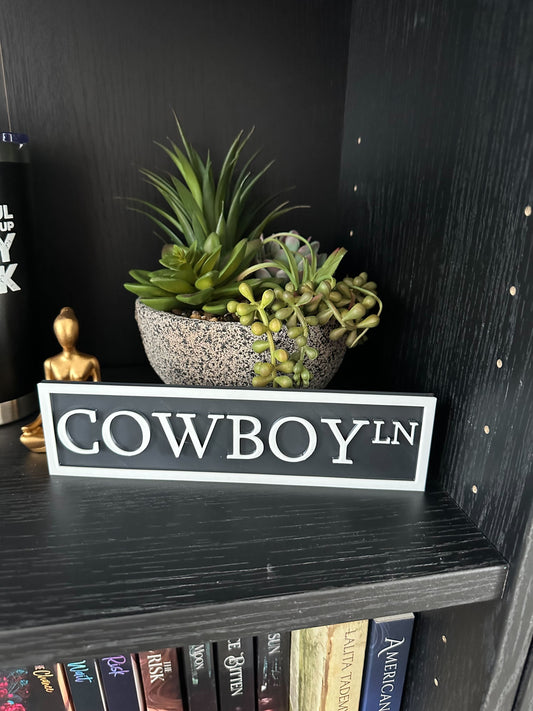 Cowboy Lane Bookshelf Street Sign