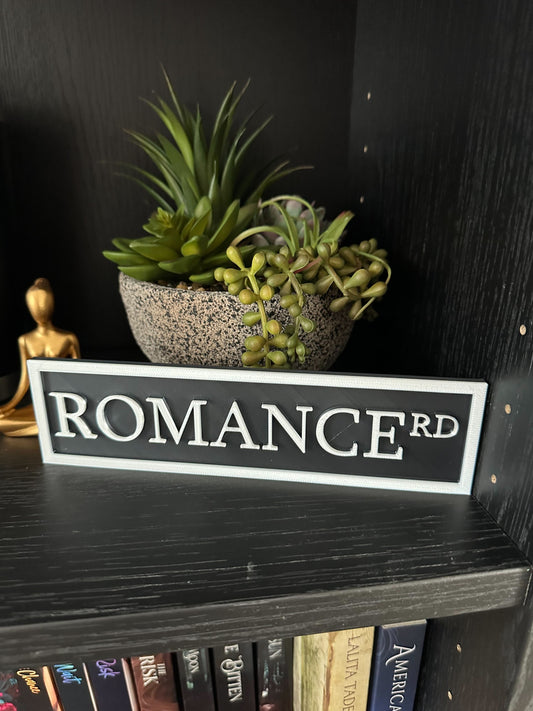 Romance Road Bookshelf Street Sign