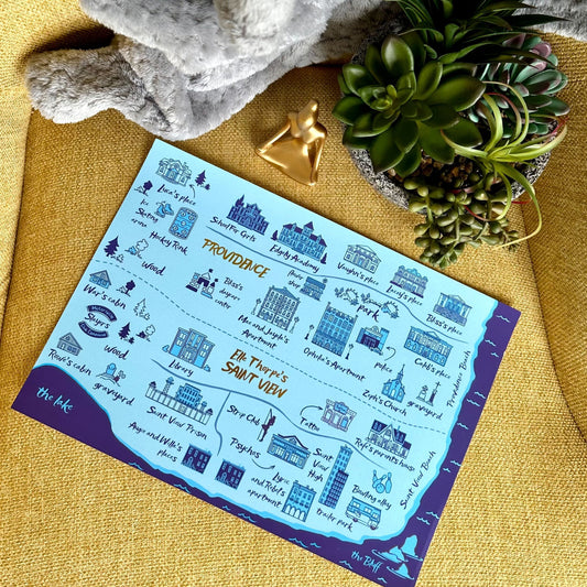 Saint View Gold Foil Map -A4