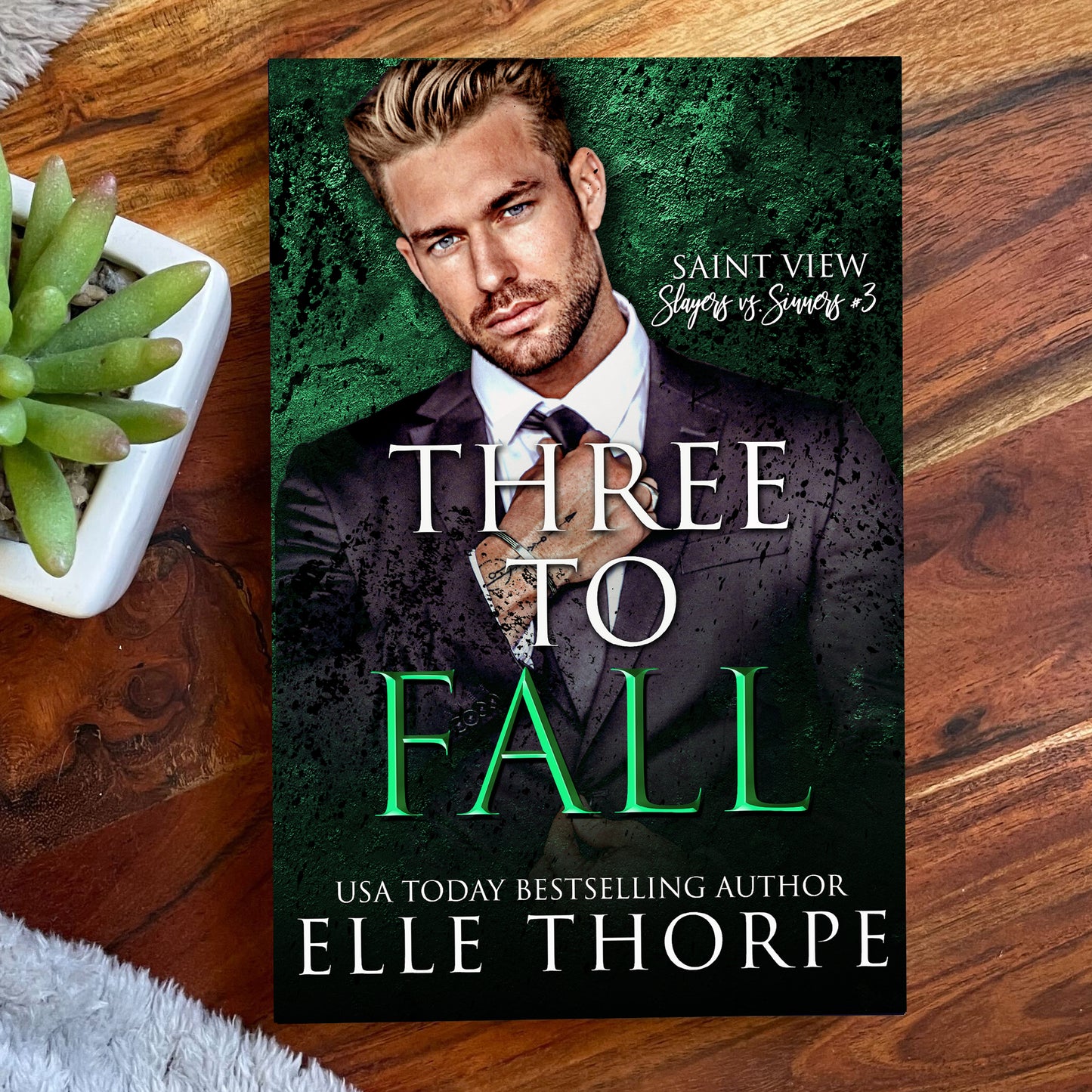 Three To Fall — Foil Signed Paperback with Sprayed Edges