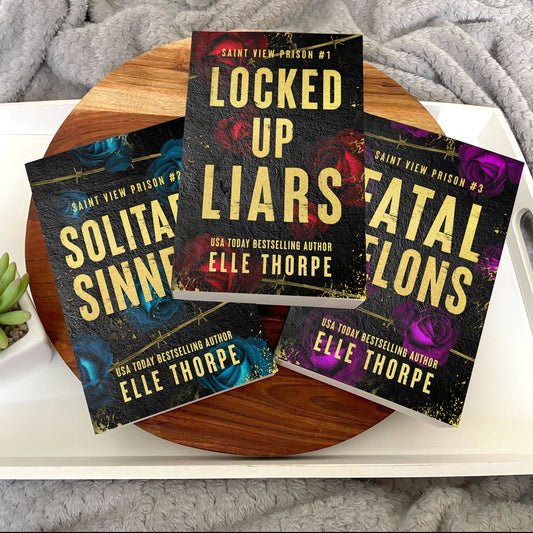 Saint View Prison — Discreet Special Edition Gold Foil Signed Paperbacks with sprayed edges.
